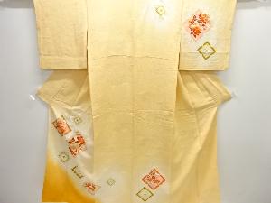 変わり菱に草花模様訪問着